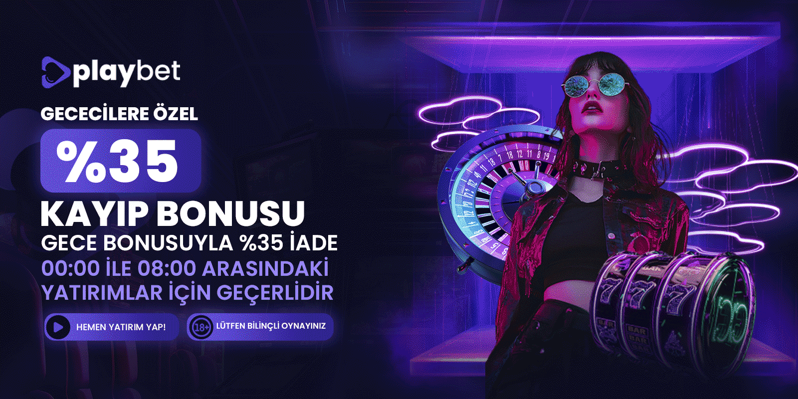 Gececilere özel %35 kayıp bonusu